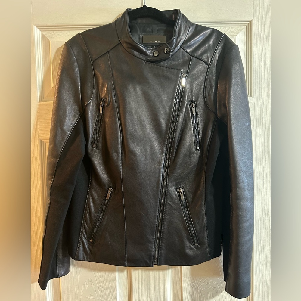 Black genuine leather jacket